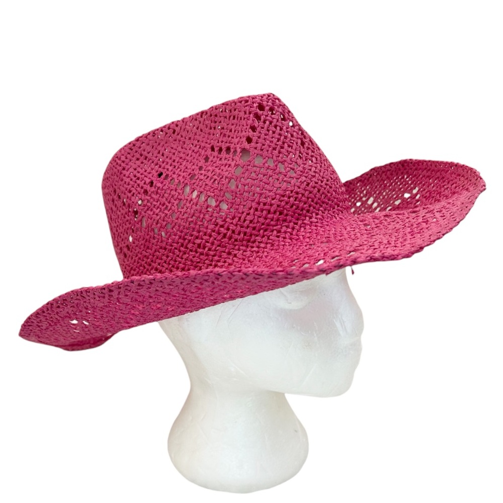 Vibrant Pink Women's Woven Cowboy Hat